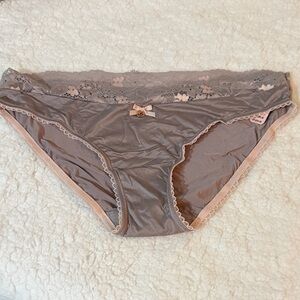 Victoria's Secret Gray and Pink Bike Lace Panties